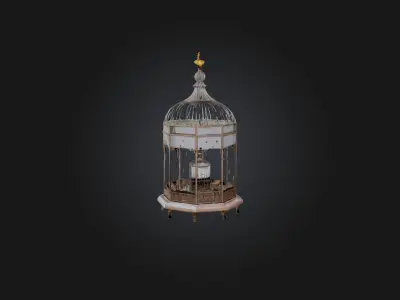 Bird Cage Low-poly 3D model