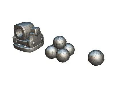Cube World Cannon - Proto Series Low-poly 3D model