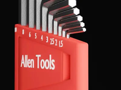 Allen key set - Long flat 3D model