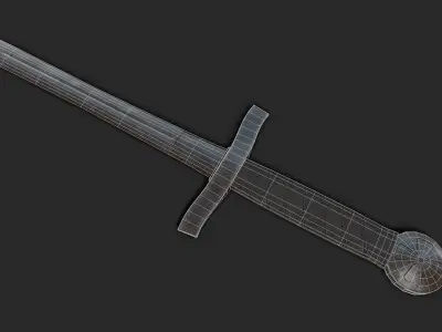 Templar Dagger Low-poly 3D model
