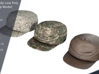 German Officers Cap WW Game Ready Free low-poly 3D model