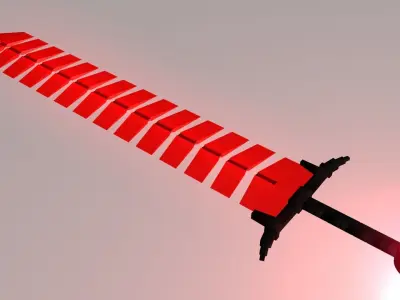 Low-Poly Demon Broadsword Low-poly 3D model
