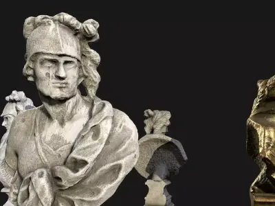 Ancient statue of Mars Low-poly 3D model