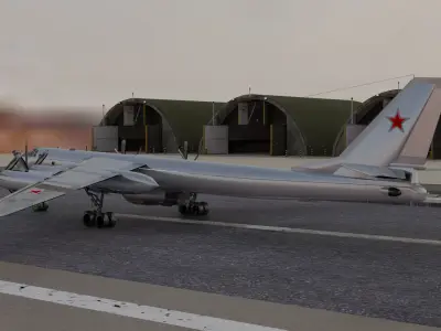 TU-95V Bear - Tsar Bomba Carrier Low-poly 3D model