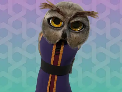 Cartoon Owl Rigged 3D model
