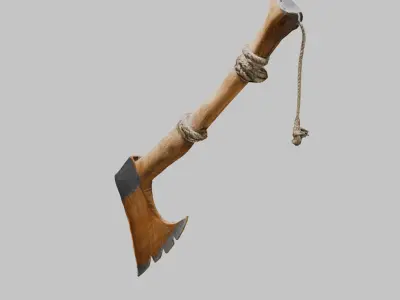 Wooden Axe Low-poly 3D model purchase