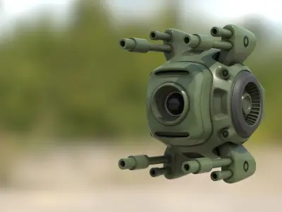 Sci-Fi  army drone  Low-poly 3D model