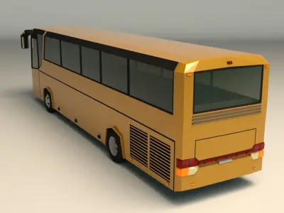 Low Poly Coach Bus 02 Low-poly 3D model