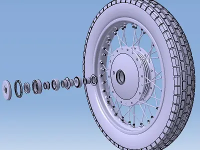 Wheel motorcycle K-650  MT-9 MT-10 Dnepr-11 Dnepr-12 19inch 3D model