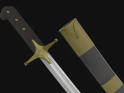 Karabela saber Low-poly 3D model