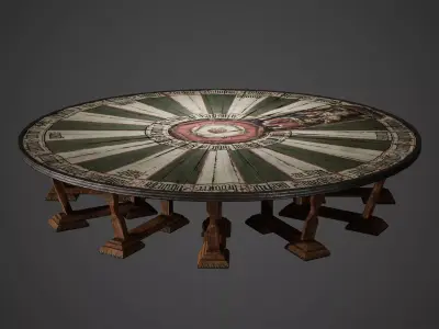Medieval Table Low Poly Game Ready Low-poly 3D model