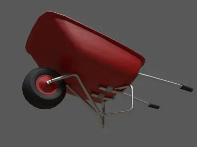 Red Wheelbarrow Low-poly 3D model