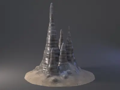 Realistic Cave Stalagmites Bundle 3D model