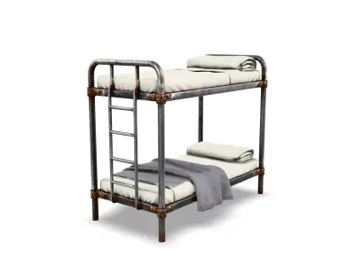 Prison Cell Metal Bunk Bed Free low-poly 3D model