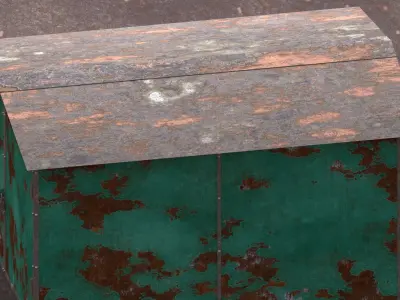 Old rusty metall garage 3D model