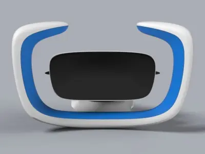 Futuristic car steering design concept 3D model Low-poly 3D model