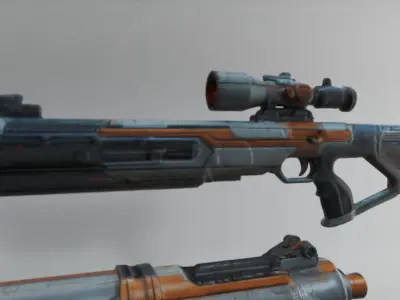 Variety of Sci-Fi Blasters Low-poly 3D model