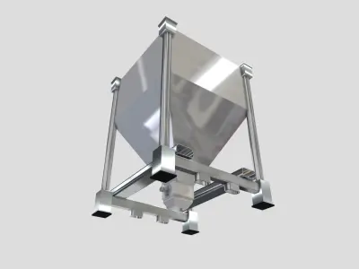 Machine - Stainless Steel Hopper Low-poly 3D model