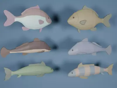 Low Poly Fish Free low-poly 3D model