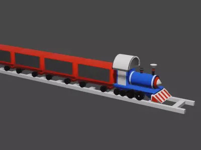 Toy Train Model Free 3D model