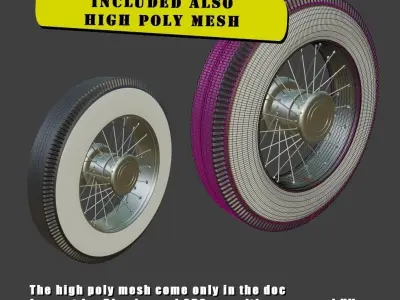 Classic Tire 4K PBR Low-poly and High Poly Game Ready VR AR Low-poly 3D model