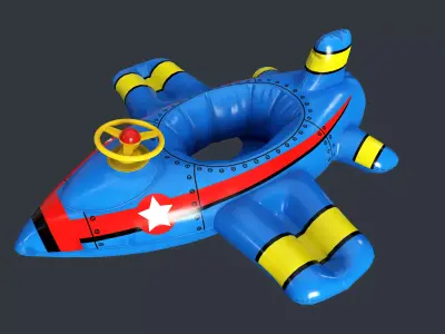 Inflatable Aircraft Swimming Ring 1 PBR Game Ready Low-poly 3D model