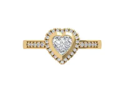Solitaire Heart Ring 3D print model purchase