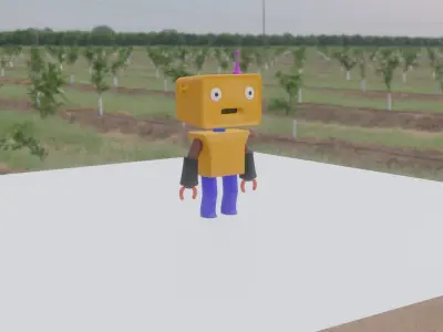 A cartoon robot free Free low-poly 3D model