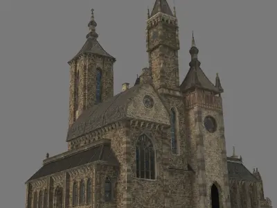 dark castle Low-poly 3D model