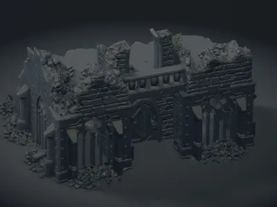 Scifi gothik ruin 3D print model