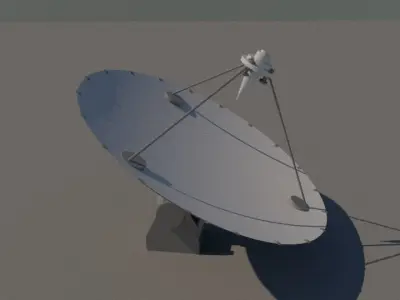 Radar satellite dish Low-poly 3D model