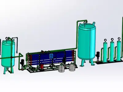 Beverage Factory Water Purification System - Detailed 3D Model 3D model