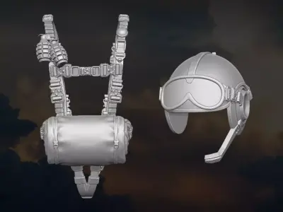 Parachute Kit For Action Figures 3D print model