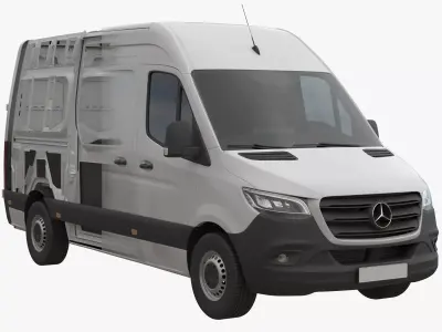 Mercedes Sprinter Detailed interior Standard High Roof 2023 3D model