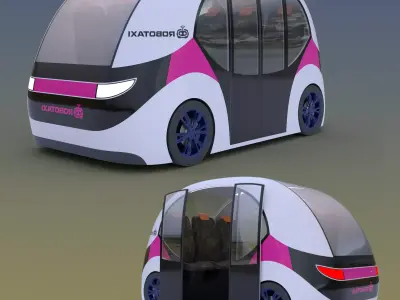 Autonomous Taxi Free 3D model