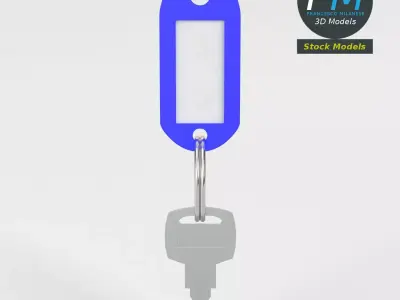 Plastic key tag 3D model