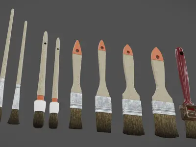 Painting Tools 03 Low-poly 3D model