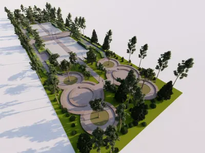 public park-Private Park Landscape 3D model