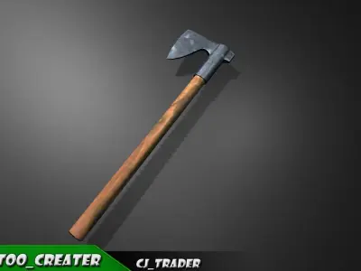 Modern Wood Axe Lowpoly 3d model Low-poly 3D model