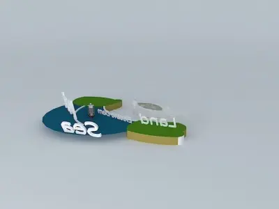 Sea Dam and Desalination Project Free 3D model