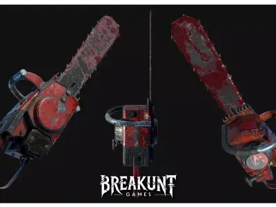 Animated Chainsaw - 3 assets 3D model