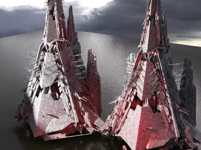 Sci Fi Research base Tower 2 3D model