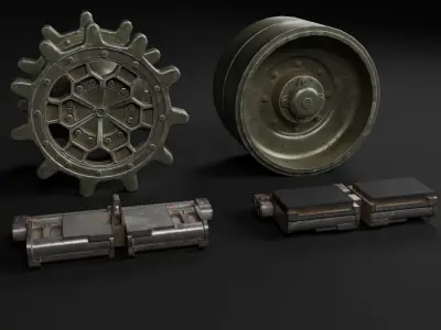 Tank Tracks Pack  Low-poly 3D model