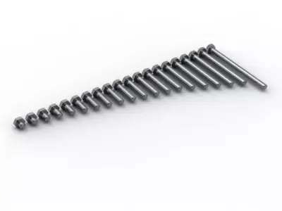 Hexagon head screw ISO 4017 DIN 933 3D model