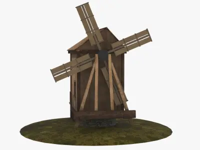 Old Wooden Windmill 3D model purchase