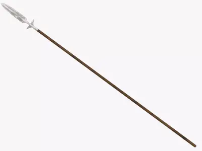 Medieval Spear Low-poly 3D model 2