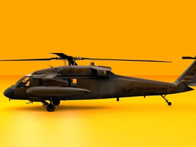 Uh-60 Black Hawk Utility Low-poly 3D model