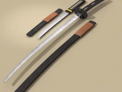 Katana and Wakizashi 3D model