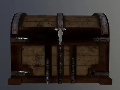 The Wooden Chest Low-poly 3D model
