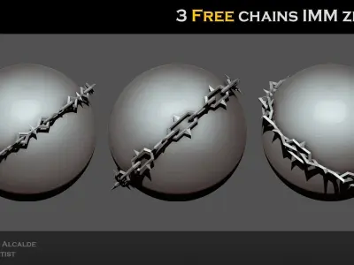 Free Dungeon chains IMM Zbrush Brushes  Free low-poly 3D model